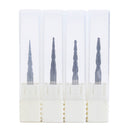4pcs R0.25/R0.5/R0.75/R1.0mm 2 Flute Carbide Tapered End Mill Ball Nose Cutting Tool