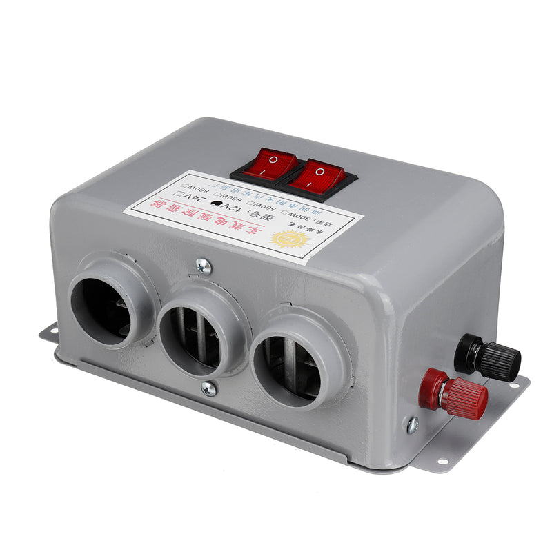800W 12V/24V 3 Hole Dual Gear Heating Air Conditioning Heater Electric Heating Defroster Heater Car Heater Warming Eqiupment Set