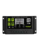 10/20/30A 12V/24V Solar Controller Auto-Adaptive LCD Display PWM Solar Charge Controller Solar Panel Charge Controller