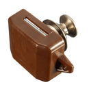 Push Button Drawer Cupboard Door Latch Lock Caravan Motorhome Cabinet Brown Knob