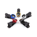 Bakeey 3 in 1 Universal Clip Aluminum Alloy Camera Lens 0.67 Wide Angel+180 Degree Fish Eye+Macro for ipad Mobile Phone Tablet