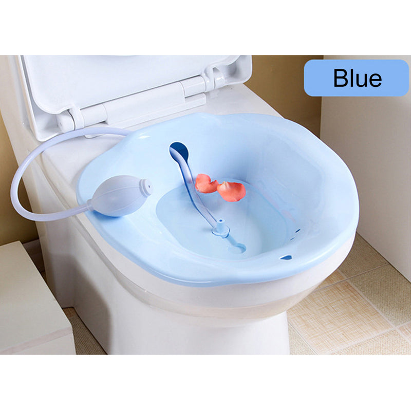 2.5L Portable Bidet Sitz Bath Tub Washing Nursing Basin Kit With Sprayer On Toilet