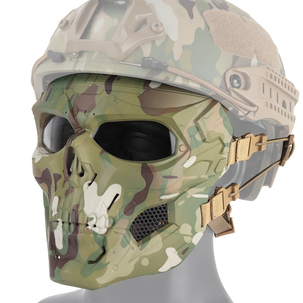 WoSporT Halloween Mask Party Game Skull Tactical Fast Helmet Paintball Airsoft Camouflage