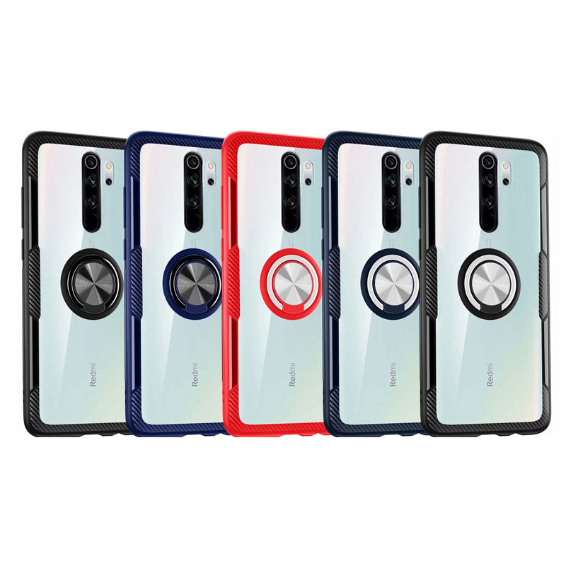 For Xiaomi Redmi Note 8 Pro Case Bakeey 360 Adjustable Ring Holder Anti-slip Shockproof Transparent TPU Protective Case