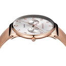 BIDEN BD0047 Ultra Thin Casual Style Men Wrist Watch Week Display Mesh Steel Quartz Watch