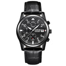 NORTH N-7718 Calendar Business Style Men Wrist Watch Working-dials Leather Strap Quartz Watch