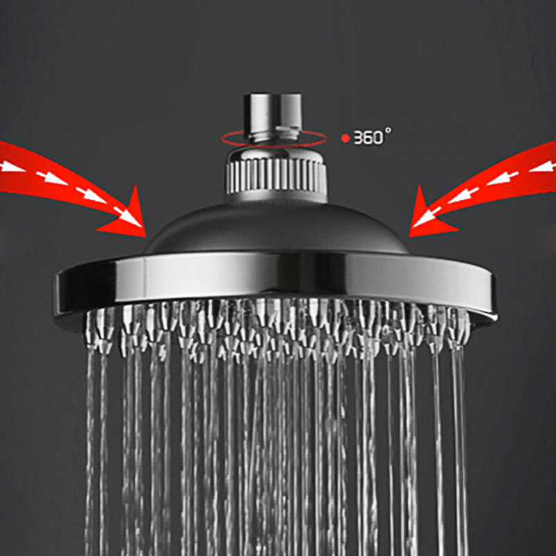 6''  Bathroom Sprayer Round Polished 360 AdjustableTwo Pole Rainfall Shower Head
