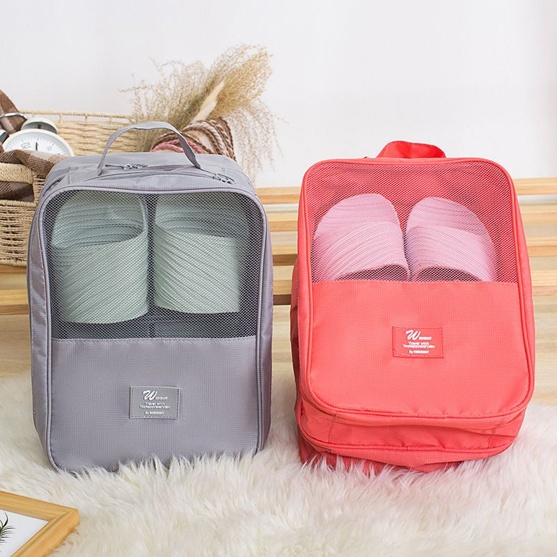 Large-Capacity Travel Waterproof Dry Wet Separation Storage Shoe Box Dustproof Shoe Bag Wash Bag