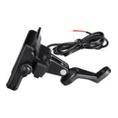 MOTOWOLF 12V-24V USB Charge Phone Holder Motorcycle Scooter Aluminum Rearview Mirror/Handlebar Mounting