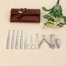 Y.F.M 10pcs Stainless Steel Ingrown Toe Nail Clippers Nipper Manicure Tools Set Kit Pusher Cleaner File