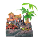 Resin Micro Landscape Succulents Plant Flower Pot With Lights Home Desktop Decorations
