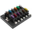32V 12 Way Terminals Circuit Car Boat ATC ATO Breaker Fuse Box Block Holder