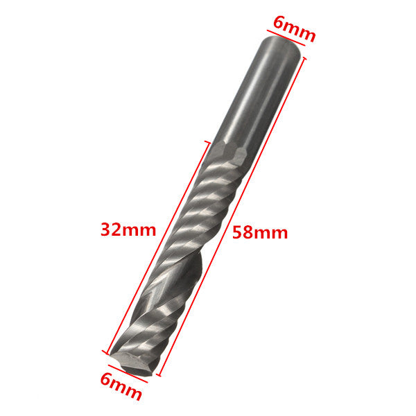 5pcs 6mm Shank Single Flute End Mill Cutter Set CEL 32mm Tungsten Steel CNC Bits