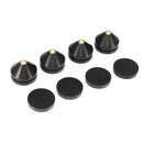 4Pcs Ebony Speaker Spike Isolation Stand Wooden Copper Tip Feet Spike with 23mm Base Pad