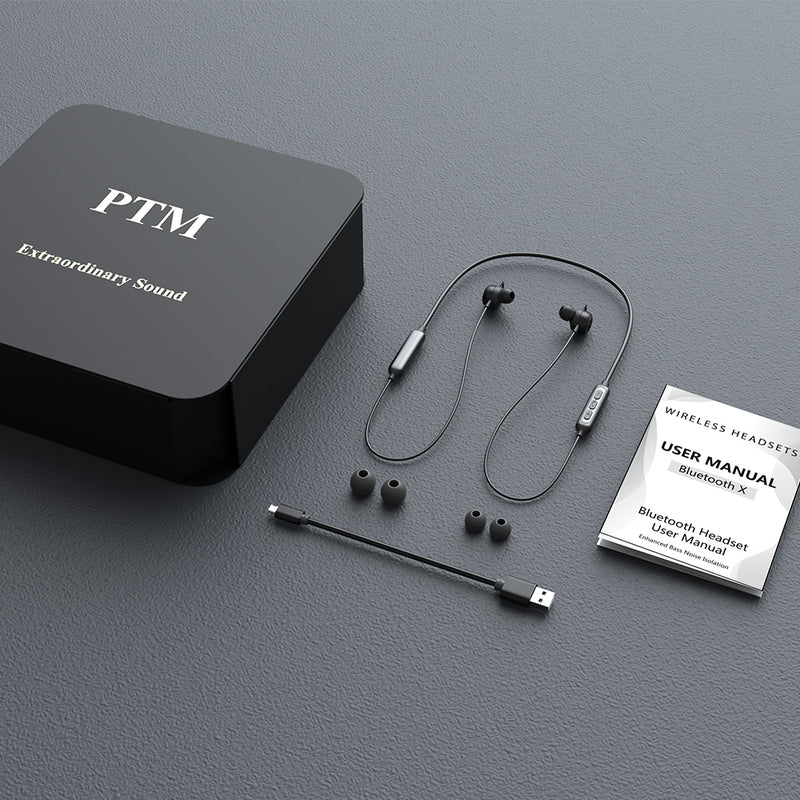 PTM X2 Wireless Stereo bluetooth Gaming Neckband Earphone In-ear Sports Headset With Mic