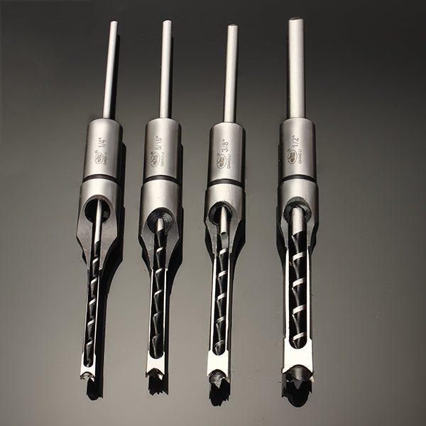 6.35/7.94/9.5/12.7mm Woodworking Square Hole Drill Bit Mortising Chisel 1/4 to 1/2 Inch