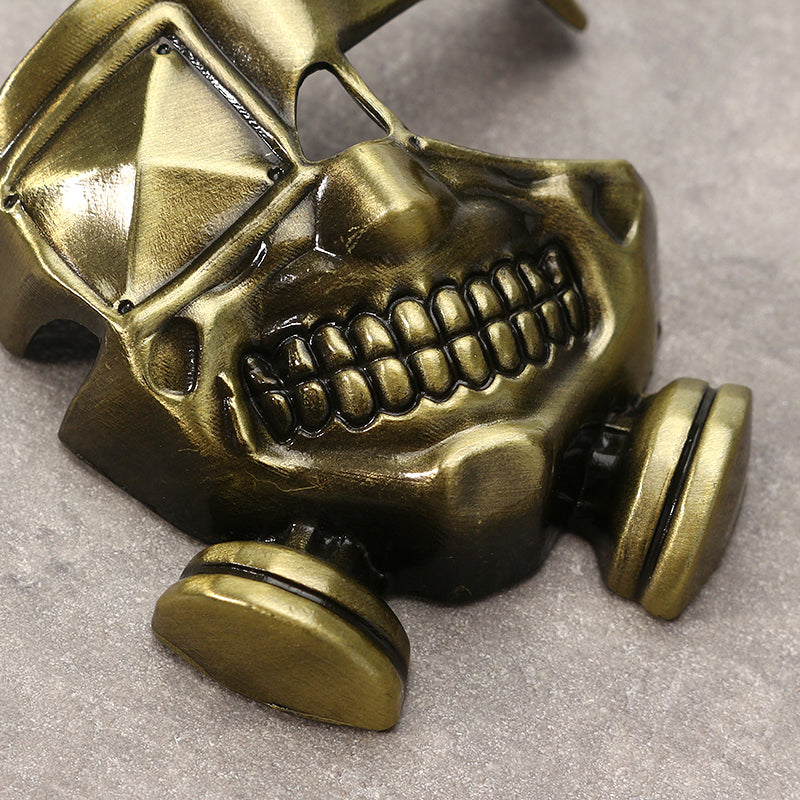 Cool Tokyo Ghoul Metal Mask Keychain Japanese Anime Pendant Key Ring Halloween