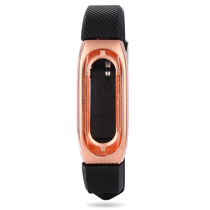 Replacement 14mm Rubber Strap Metal Case  Bracelet Wristband for Xiaomi Miband 2