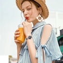 SHENGKE SK K0102 Crystal X Pattern Full Steel Strap Women Business Quartz Watch