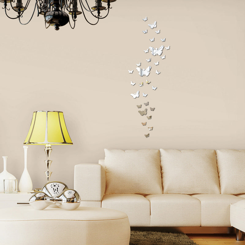 Honana DX-Y5 30PCS Butterfly Combination 3D Mirror Wall Stickers Home Decor DIY Room Decoration