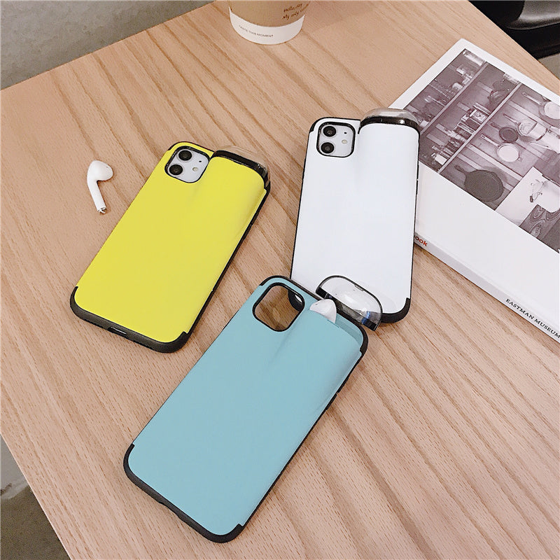 Bakeey Multifunction Creative 2 in 1 Anti-scratch Shockproof Matte PC Protective Case for iPhone 11 & Apple Airpods 1/2