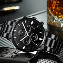 CRRJU 2222 Chronograph Men Wrist Watch Full Steel Business Style Quartz Watches