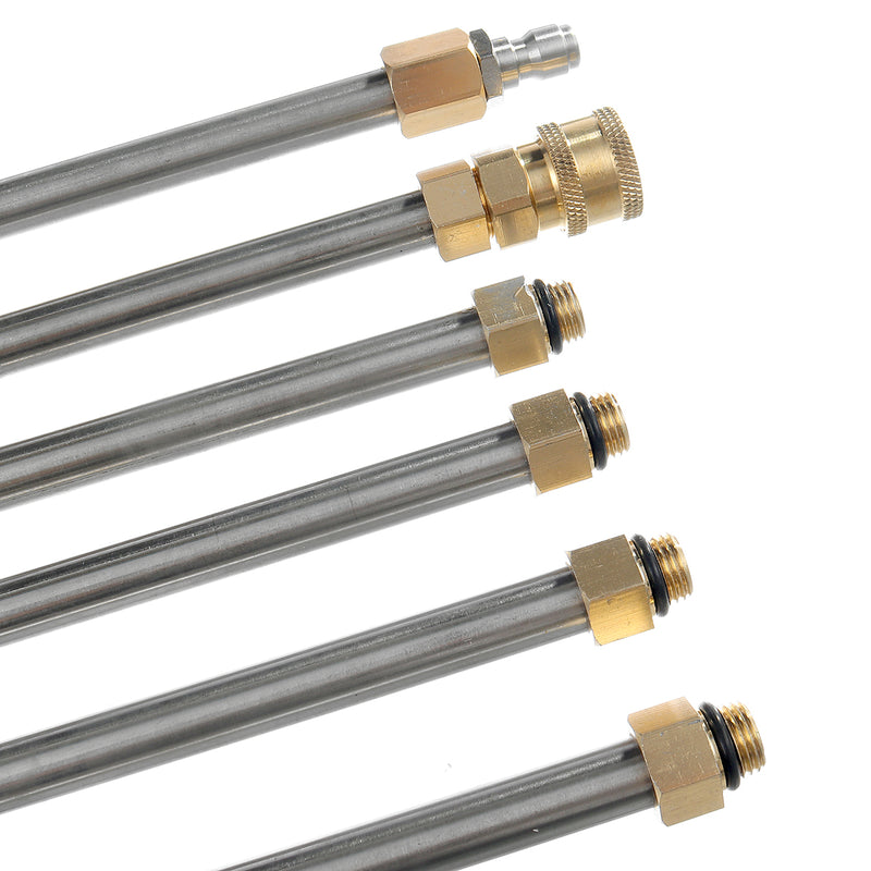 6Pcs High Pressure Cleaner Extension Metal Rod Water Washer Sprayer Tools 14x1.5mm Pressure Washer Extension Rod