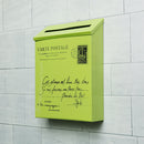 Retro Metal Lockable Post Mail Box Home Balcony Garden Letter Storage Mailbox Wall Mounted