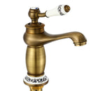 European Antique Faucet Single Hole Full Copper Drawing Bathroom Basin Faucet Mixer Tap