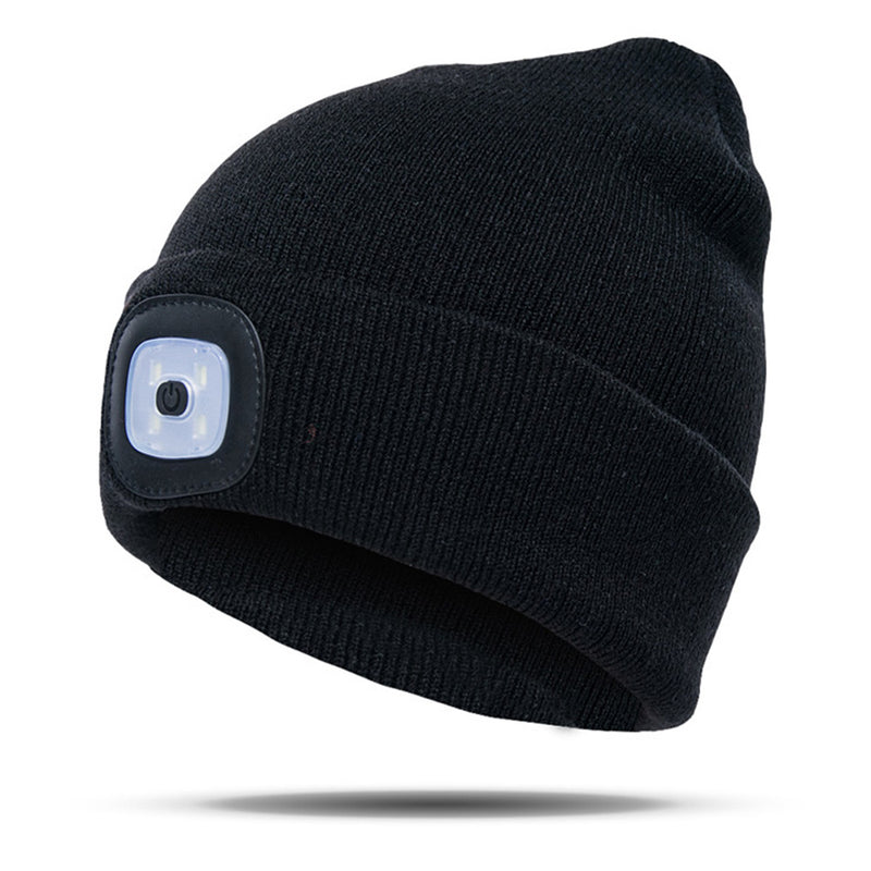 Xmund XD-HL3 4 LED 3 Modes Bright Lighted Cap Winter Warm Cycling Hunting Knitted Hat