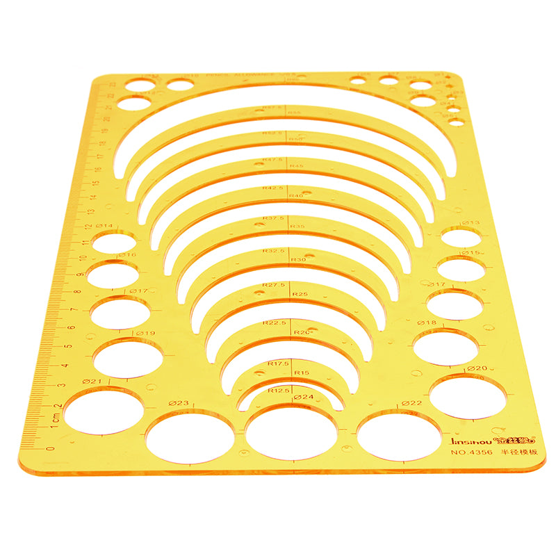 Circle Radius Semicircle Drawing Template KT Soft Plastic Ruler Jewelry Building Design Drawing Board