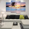 Miico Hand Painted Four Combination Decorative Paintings Seaside Coconut Tree Wall Art For Home Decoration