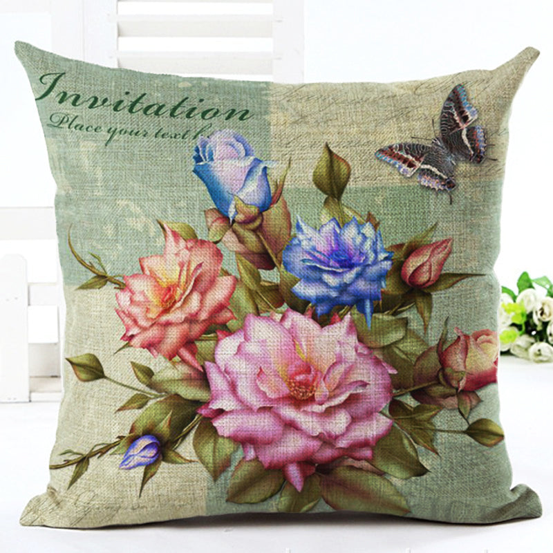 Honana HT-516 Flower Eiffel Tower Style Flower Pillow Case Cushion Cover Home Sofa Car Decor