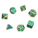 7pcs Embossed Heavy Metal Polyhedral Dices DnD RPG SET w/ Bag