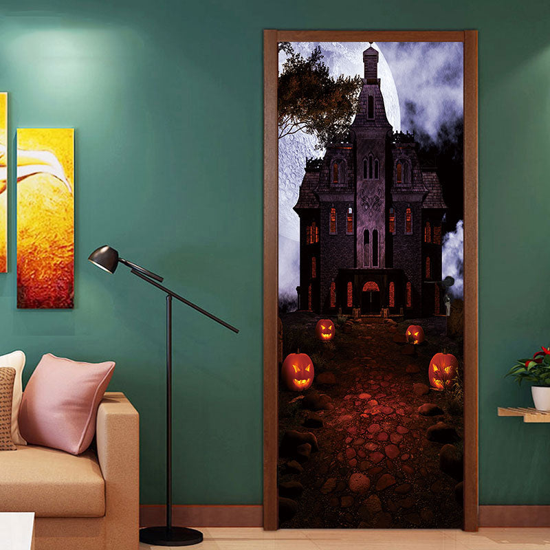 Miico MT002 Halloween Sticker Door Sticker Creative  Removable Wall Sticker - Papaya Castle