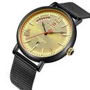 NAVIFORCE 3006 Mesh Steel Band Calendar Quartz Watch Casual Waterproof Men Wrist Watch