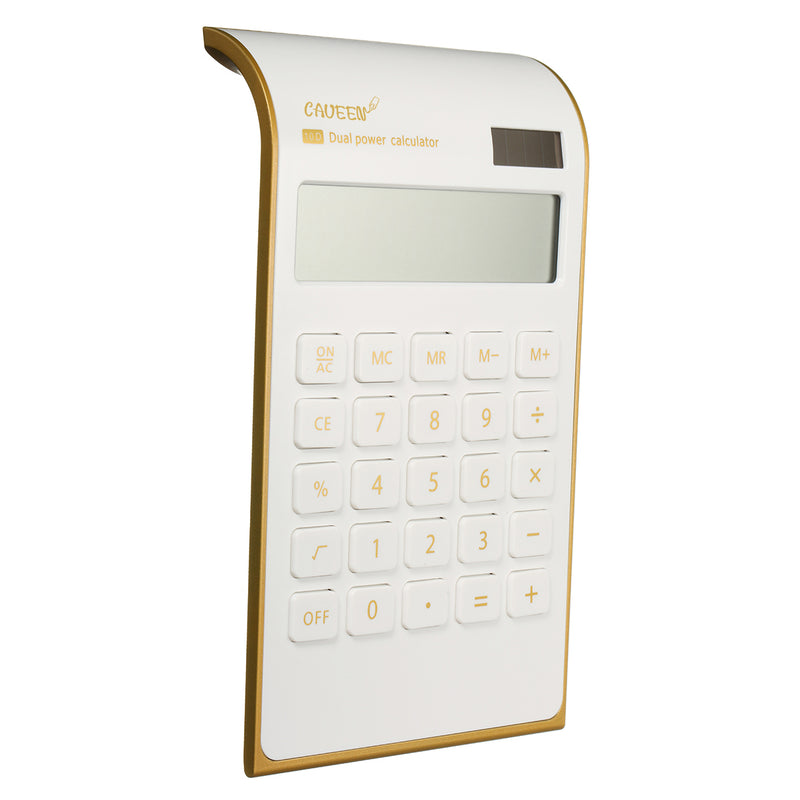 NNRTS Creative Portable Ultra-thin Gold Frame Calculator Solar Energy Caculator Stationery Set
