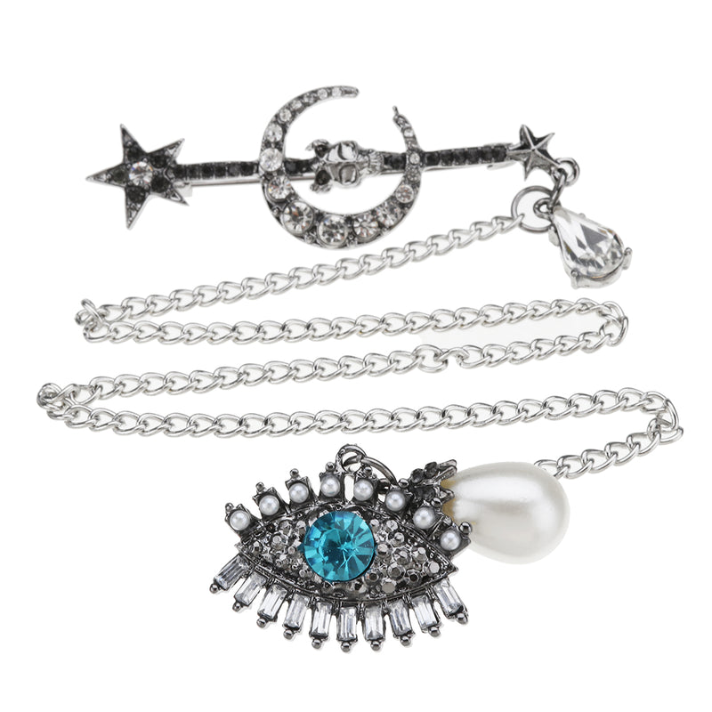 Brooch Alloy Scarf Clip Pin Women Jewelry Allah Evil Eye Islam 43.5 cm