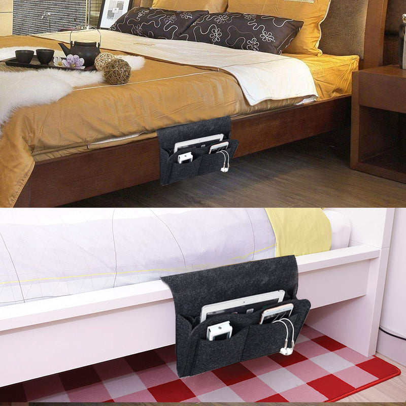 Felt Bedside Caddy Storage Bed Organizer Storage Phone Magazine TV Remote Control Holder Bag