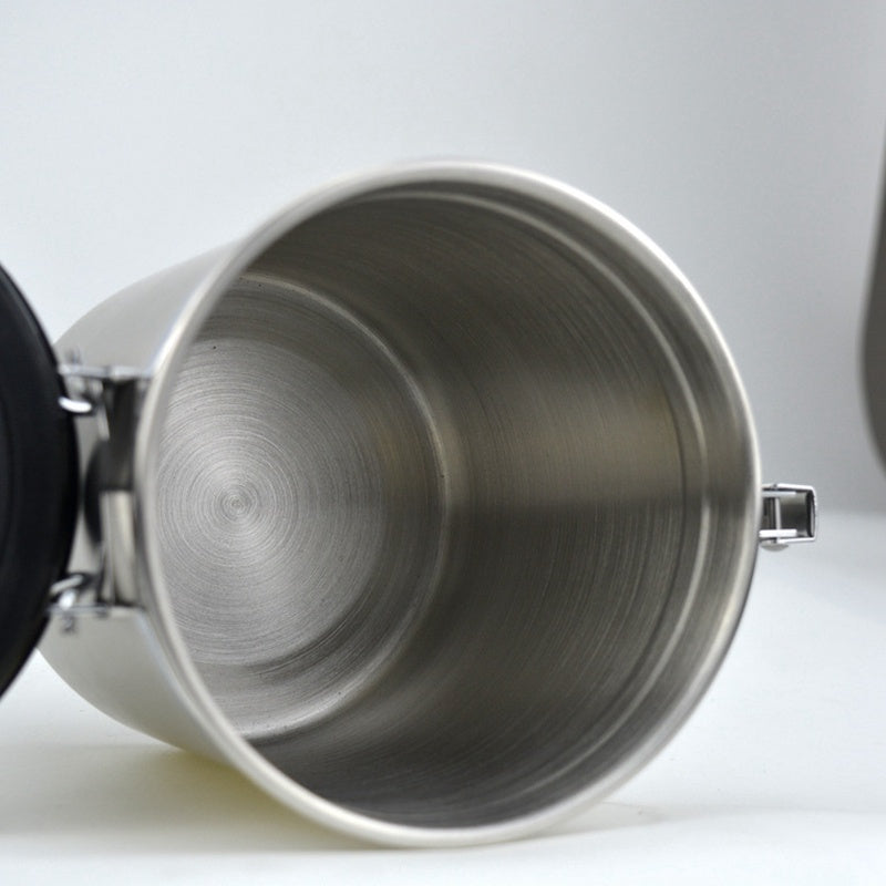 Coffee Beans Sealed Can Cup with Exhaust Valve Stainless Steel Tea Canister