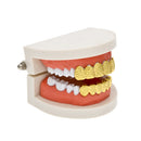 Hip Hop Plated Gold Braces Cut Face Cross Texture Teeth Real Gold Plating Teethgrillz Teeth Mould