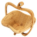 Collapsible Apple Shaped Bamboo Basket Kitchen Fruit Storage Centerpiece Decorations