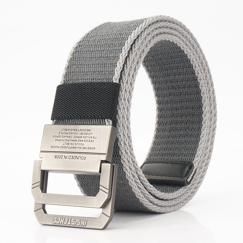 AWMN 2SD 125CM Nylon Tactical Belt Outdoor Leisure Double Zinc Alloy Waist Belts
