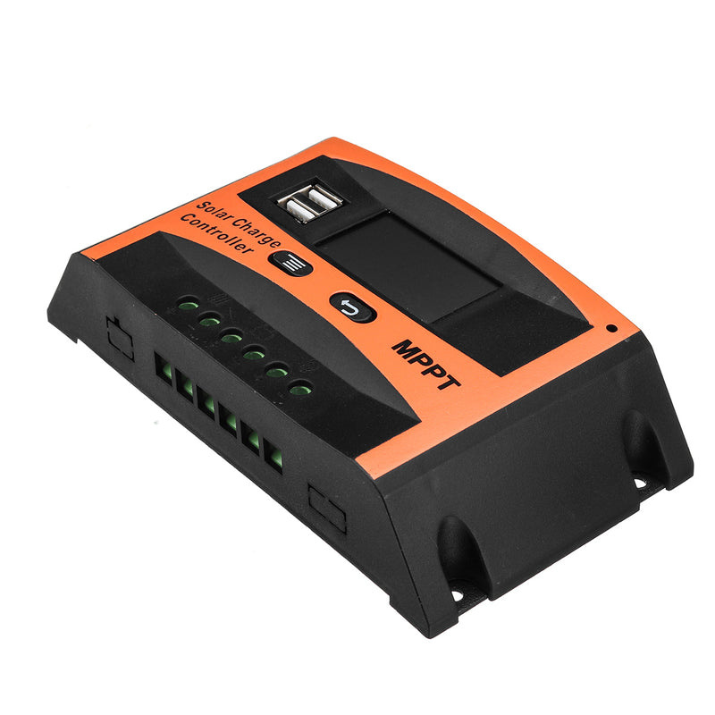 30A/40A/50A/60A MPPT Solar Charge Controller 12V/24V LCD Accuracy Dual USB Solar Panel Battery Regulator Built-in Timer