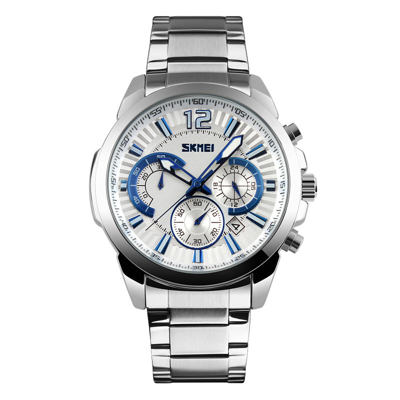 SKMEI 9108  Waterproof Stopwatch Display Date Casual Style Bussiness Men Quartz Watches