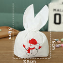 Christmas 50pcs Cute Easter Bunny Cookies Bag Wedding Decoration Snow Man Ear Plastic Candy Bag