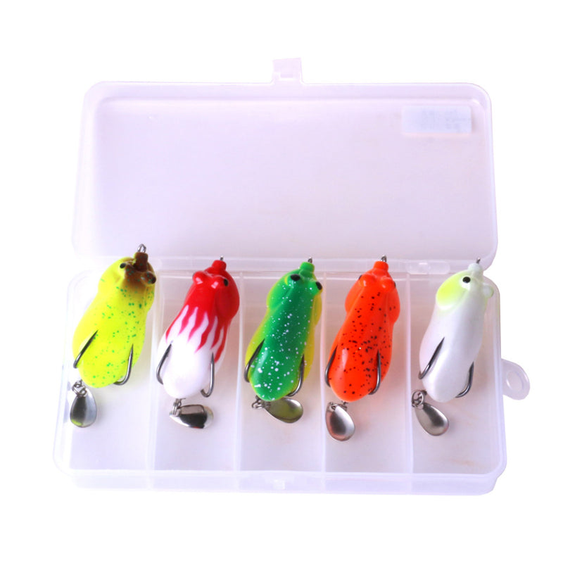 FO020 5Pcs/Set 6CM 13G Frog Lure Fishing Lure Artificial Soft Bait Snakehead Bait with Hook