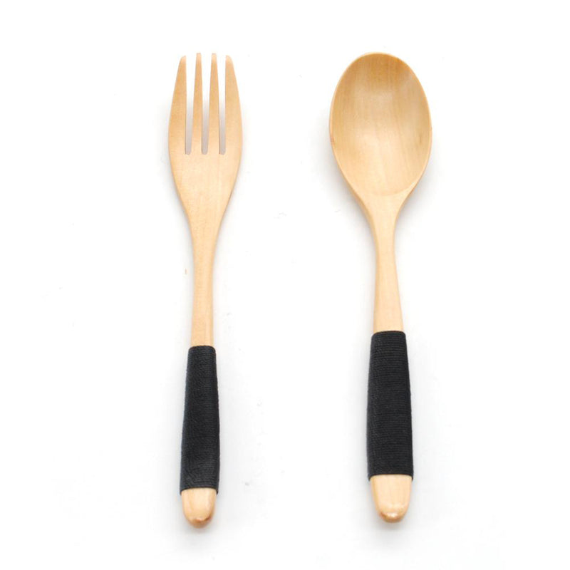 Wood 2 Pcs Spoon And Fork Dinnerware Sets Flatware Sets Wooden Spoon Fork Flatware Set