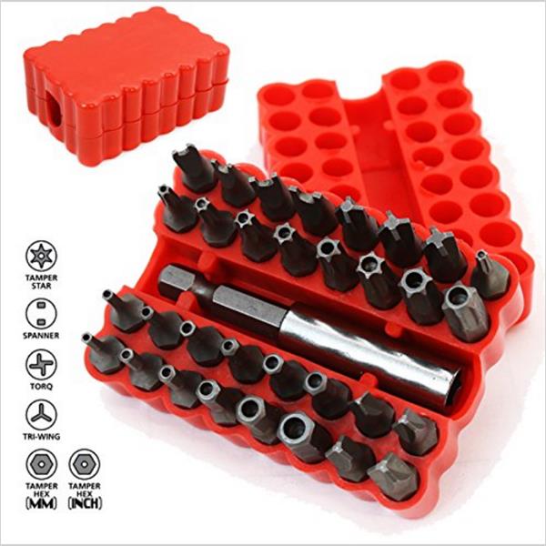 33pcs Screwdriver Bit Set Torx Spanner Star Hex Holder Rod Screwdriver Tool