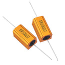 6pcs RX24 5W 100R 100RJ Metal Aluminum Case High Power Resistor Golden Metal Shell Case Heatsink Resistance Resistor